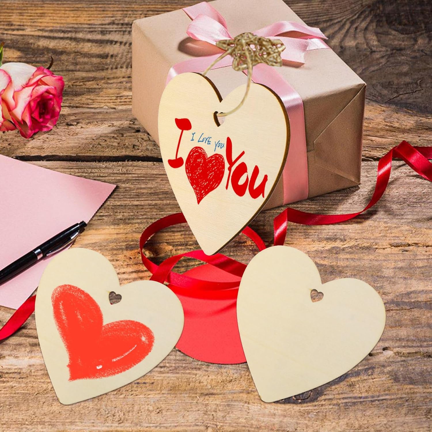 diy unfinished heart mdf shapes