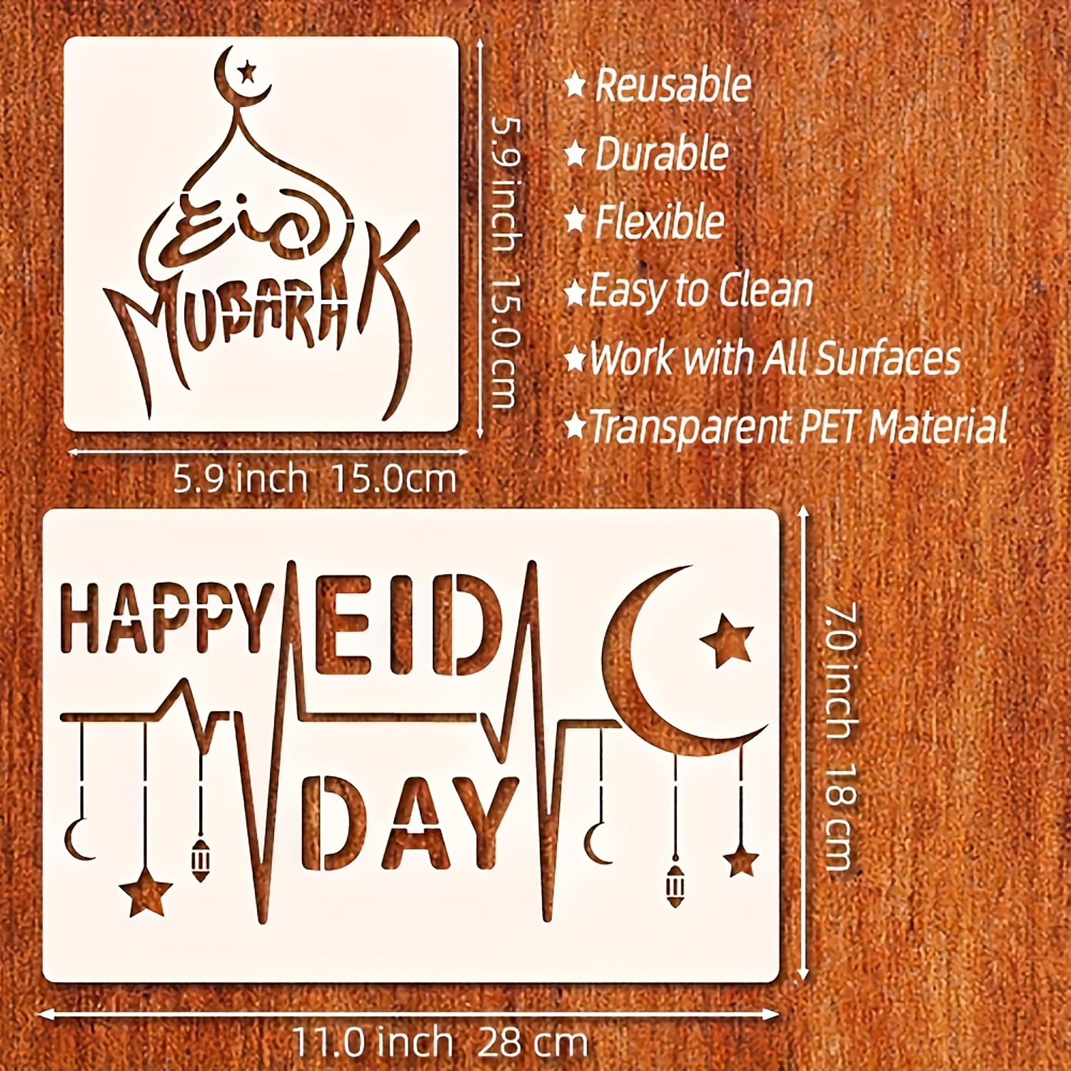 eid mubarak wall painting stencil
