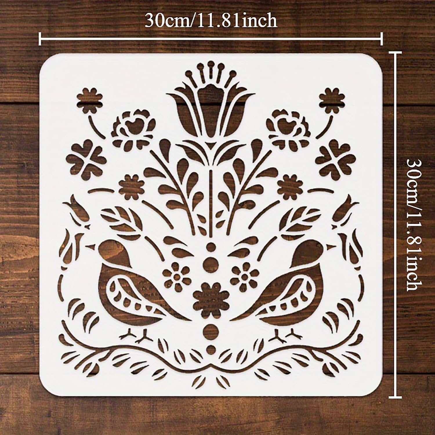 square flower pet plastic stencil for acrylic painting