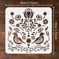 square flower pet plastic stencil for acrylic painting