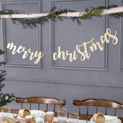 Cliths DIY Wooden Merry Christmas Banner Holiday Sign with Hanging Rope Customizable Xmas Decor