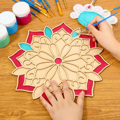 Cliths Wooden Rangoli Cutout Mandala Design DIY Diwali Decoration MDF Craft Base for Painting Indian Wall Art