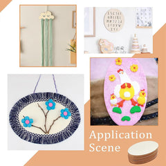 Collage of decorative items including a cloud-shaped wall hanging, alphabet wall art, and a children's craft with animals.