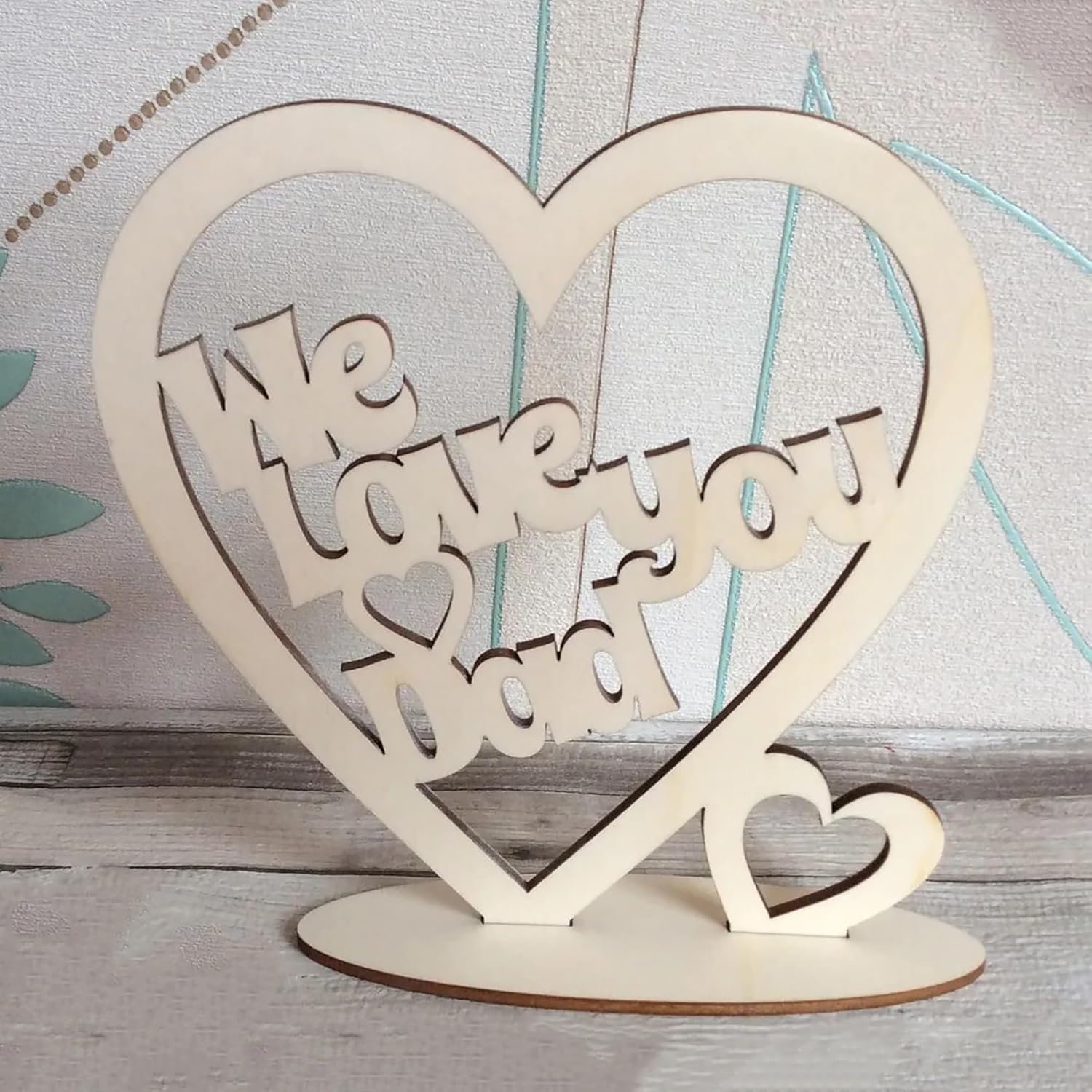 wooden heart birthday gift for dad