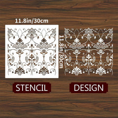 reusable floral stencil template for canvas painting