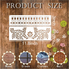 Mexican flower floral lace border stencil