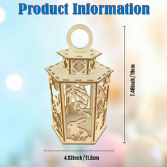 wooden Easter lantern centerpiece for table spring decoration