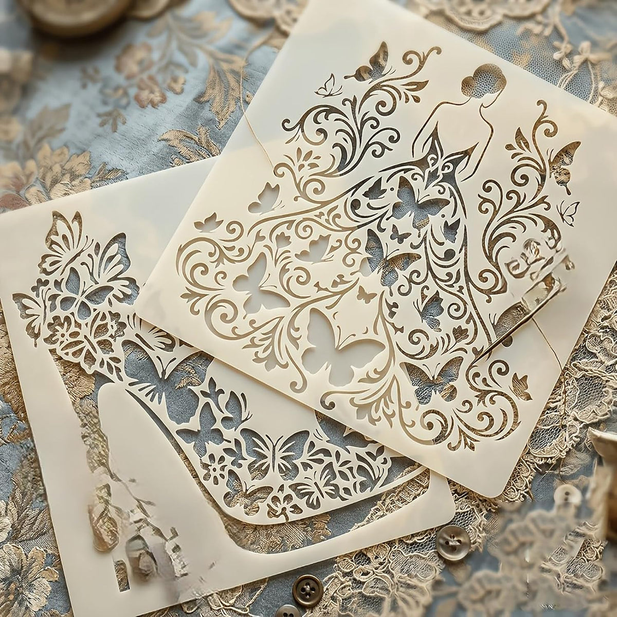 fashion lady painting stencil for diy crafts