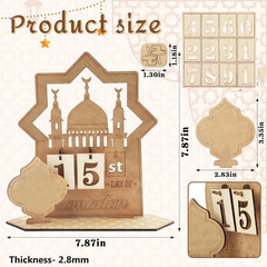 Wooden Ramadan Advent Calendar DIY 30-Day Ramadan Countdown Calendar Islamic Ramadan Mubarak