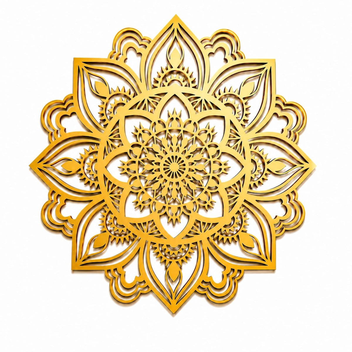 golden mirror finish wall decor