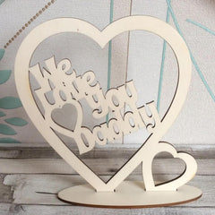 father’s day wooden heart decoration
