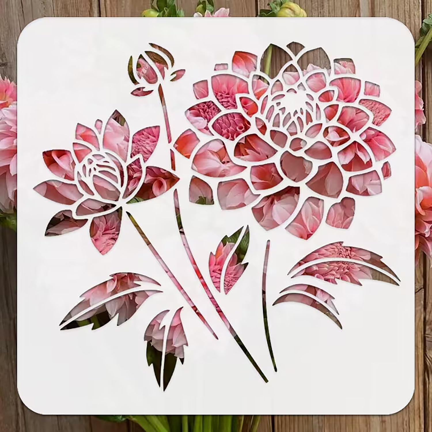 reusable flower stencil for furniture