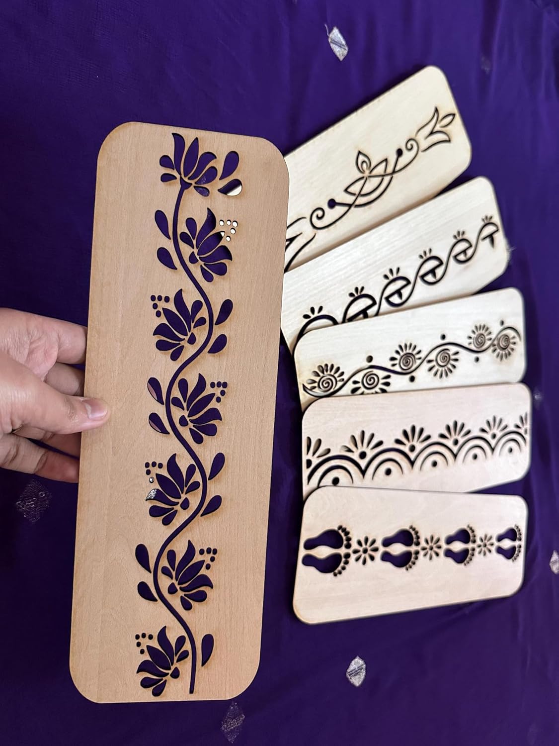 diy wooden stencil for pooja border
