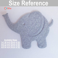 Cliths Grey Elephant Die Cut Felt Shapes for DIY Crafts Felt for Scrapbooking, Decorations, Kids Crafts, Card Making