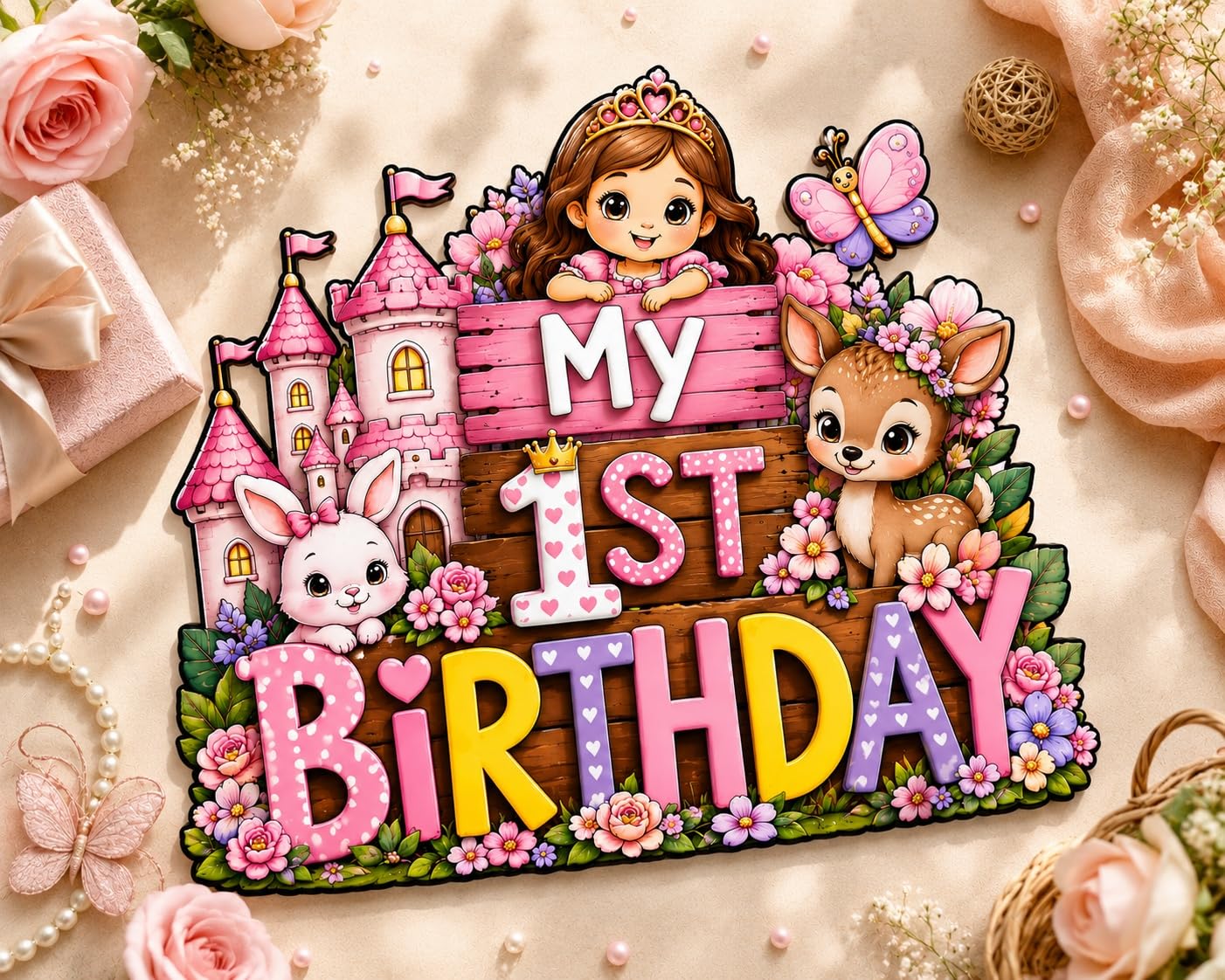 princess theme first birthday decor