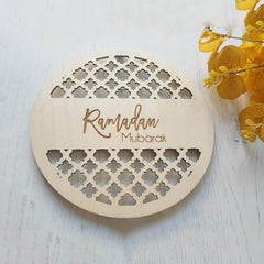 Cliths Ramadan Mubarak Wooden Hanging Sign DIY Islamic Wall Decor Eid Home Decoration Festive Gift