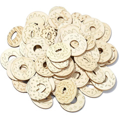 Cliths Pack of 20 Wooden Donut Cutouts MDF Craft Shapes DIY Sweet Treat Decor for Home
