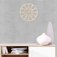 American Elm Mandala Wall Art Floral Circular Design Rustic Petal Motif Wall Decor for Home