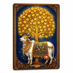 kamdhenu cow and kalpavriksha wall art