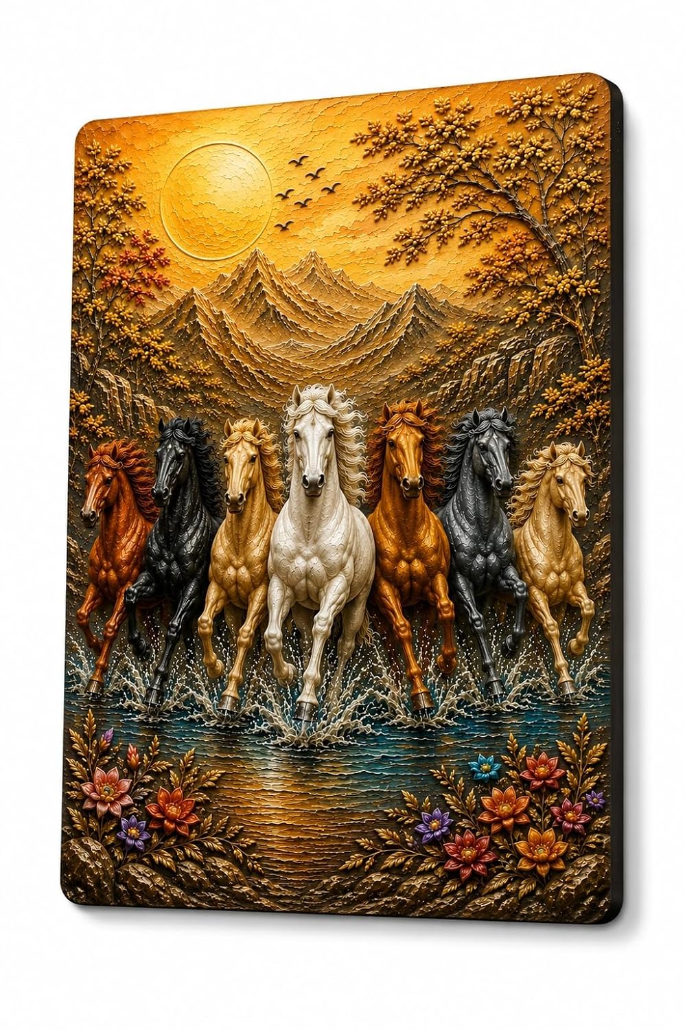 running horses wall art for living room