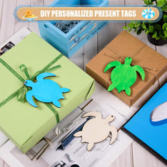 diy wooden turtle craft shapes for home decoration