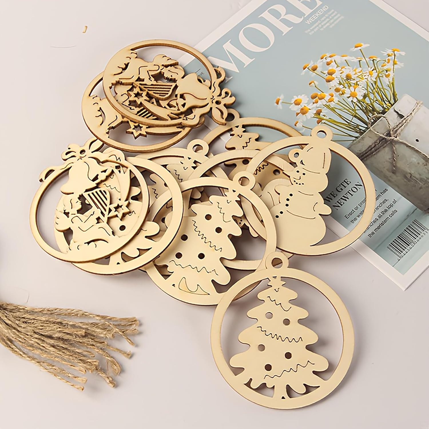 wooden christmas tree ornaments