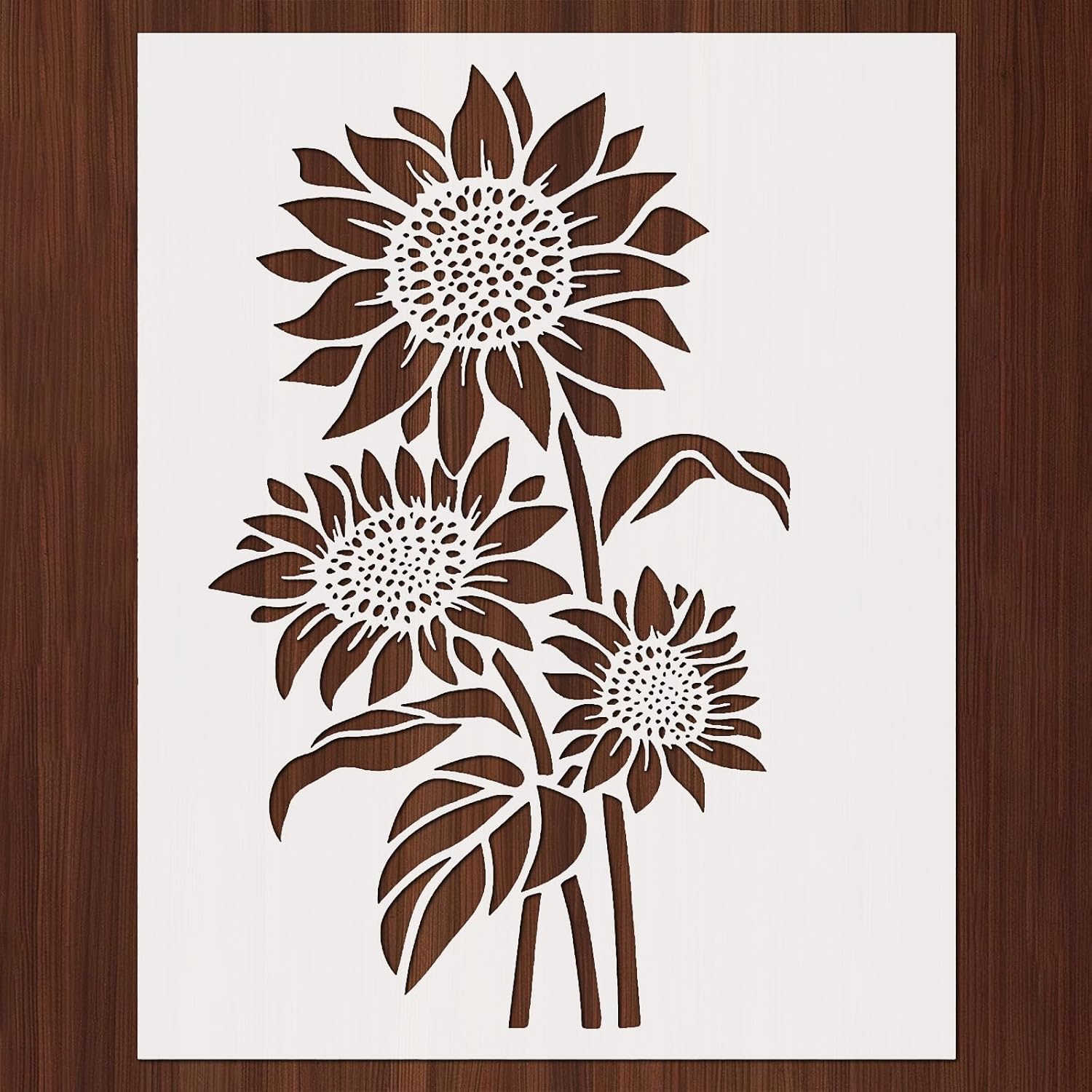 Sunflower stencil for wood