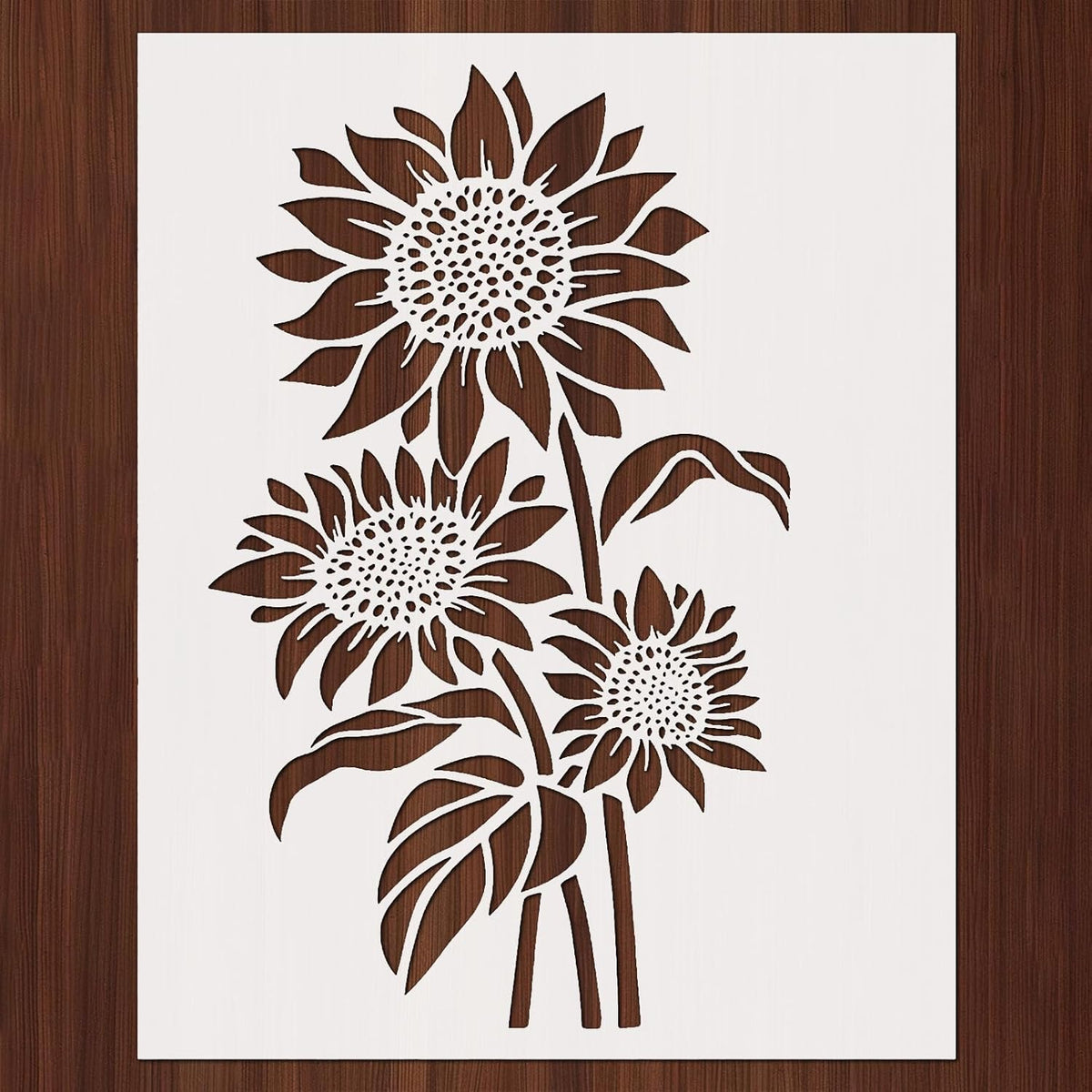 Sunflower stencil for wood