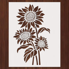 Sunflower stencil for wood