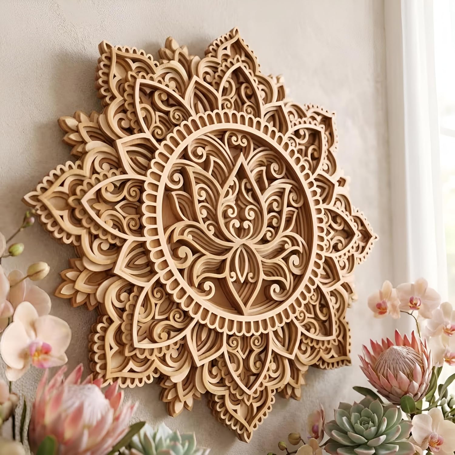 decorative lotus mandala wall hanging