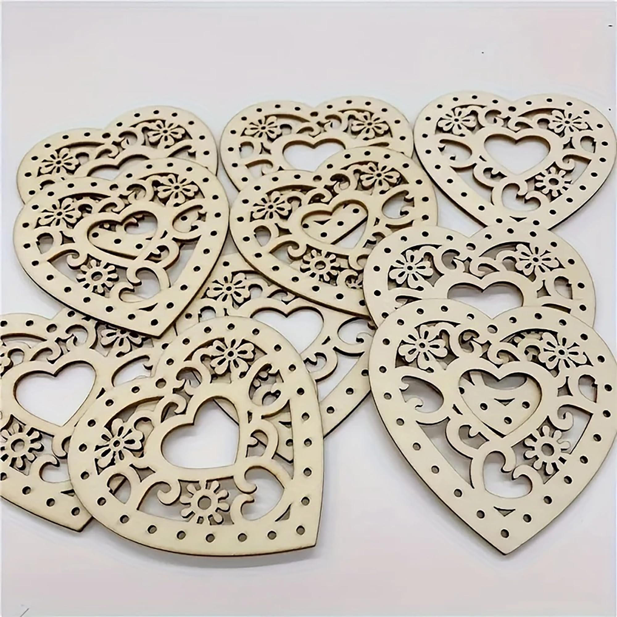 heart-shaped wooden craft blanks
