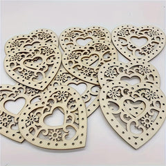 heart-shaped wooden craft blanks