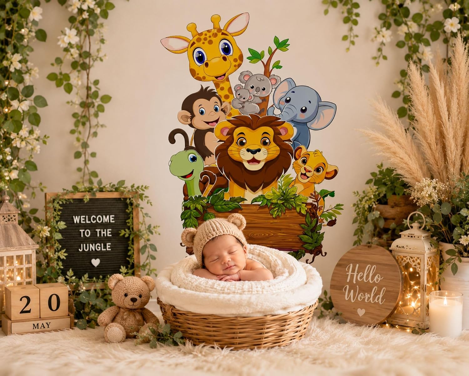 colorful safari wall decor for kids