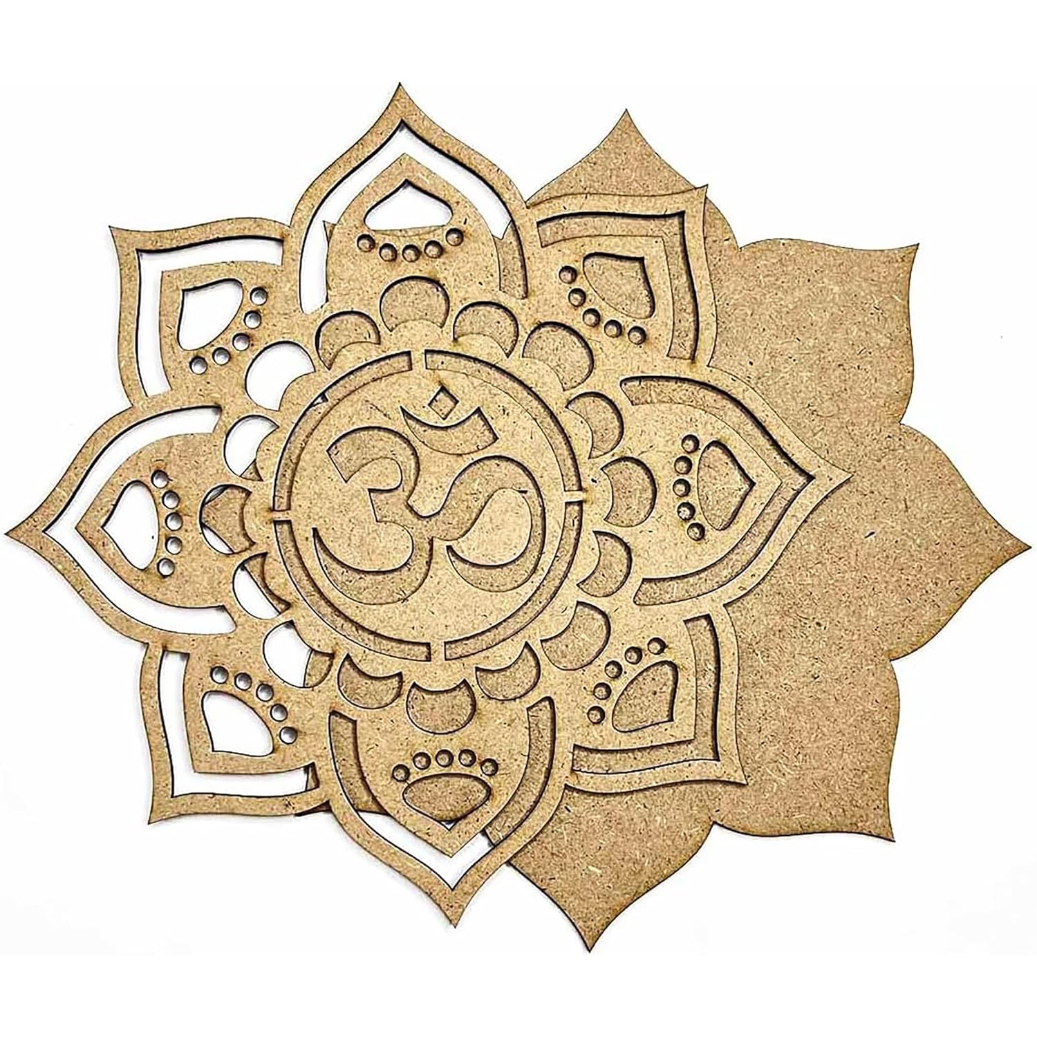 Decorative mandala with Om symbol on a white background