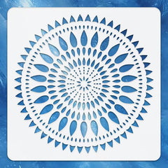 Square PET Mandala Painting Stencil for DIY Art & Craft, Reusable Template, Pack of 1, Cliths