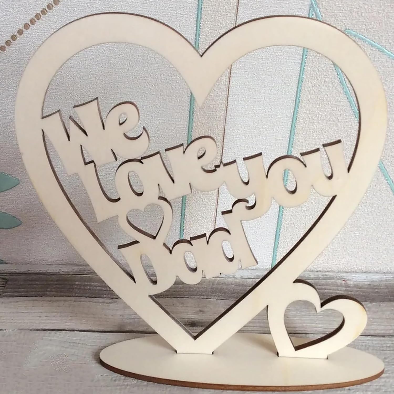 freestanding wooden heart for dad