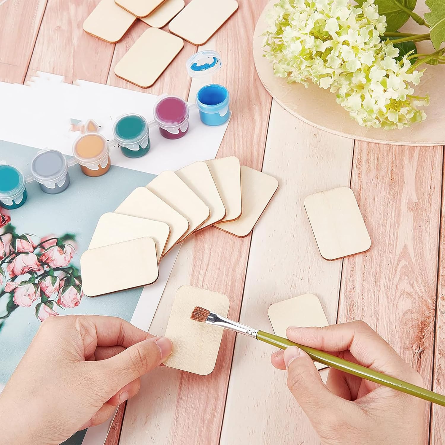 Buy 20 Pcs Wood Linking Rings for DIY Jewelry Craft Frames on