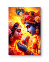 Colorful depiction of two figures with intricate details and vibrant colors on a white background