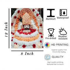 Cliths Khatu Shyam Wall Art Spiritual Hindu Metal Print for Living Room, Home & Office Decoration, Festival Gift Pre-Drilled Aluminum Frame with Waterproof HD Print