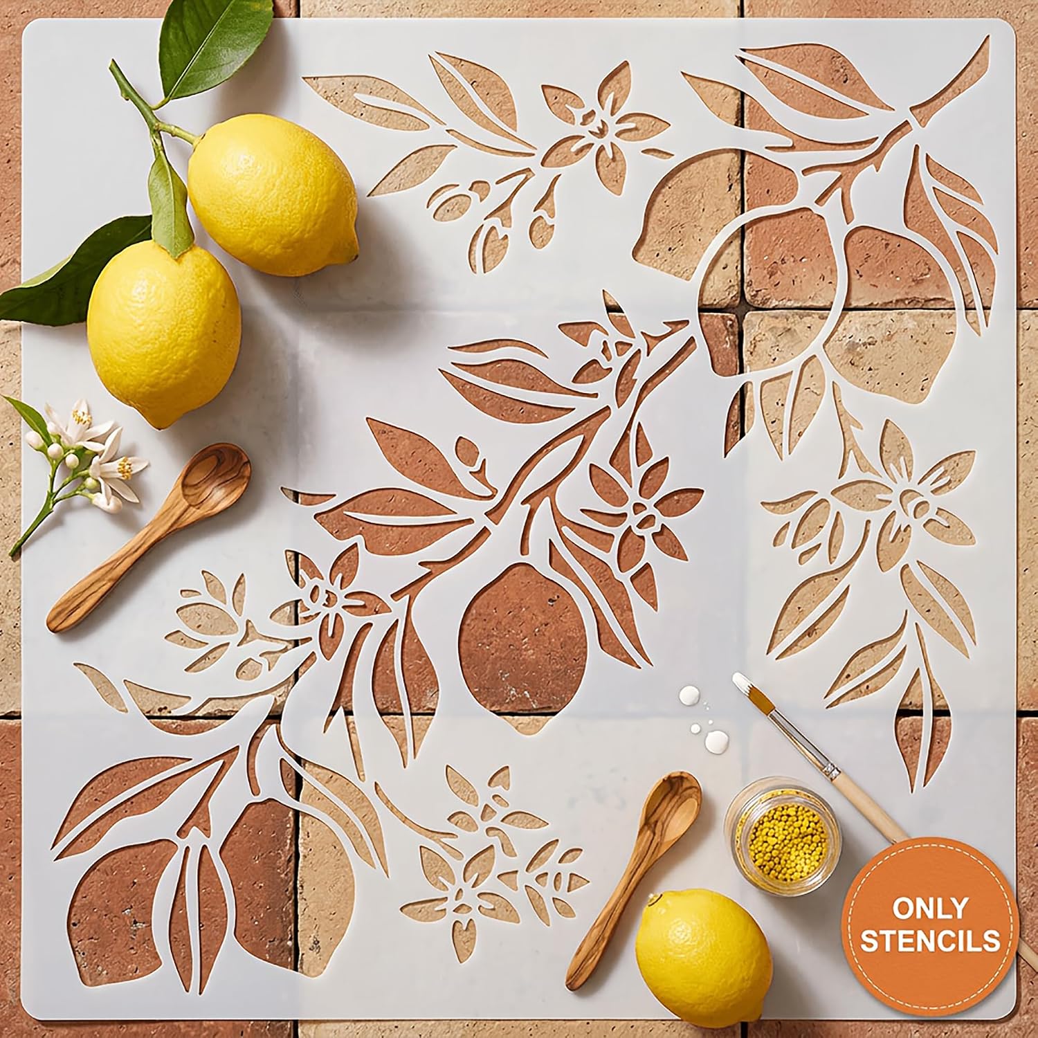 amalfi lemon stencil for canvas painting projects