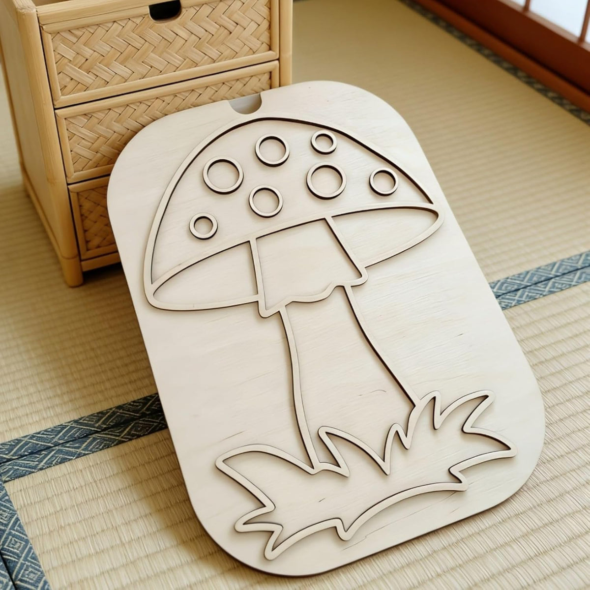 Mushroom Shape Wooden Table Decor Tray