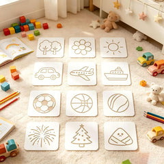 Pack of 12 Reusable Drawing Stencils, Unique Shapes, Washable Craft Art Stencils for Kids, Early Learning, Paper, Fabric, Wood & DIY Crafts, Cliths