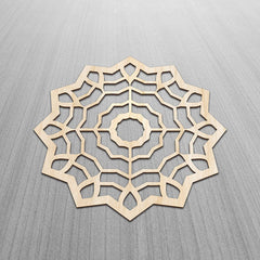 American Elm Classic Mandala Wall Art Symmetrical Floral Design in Birch Plywood Rustic Wood Decor for Home