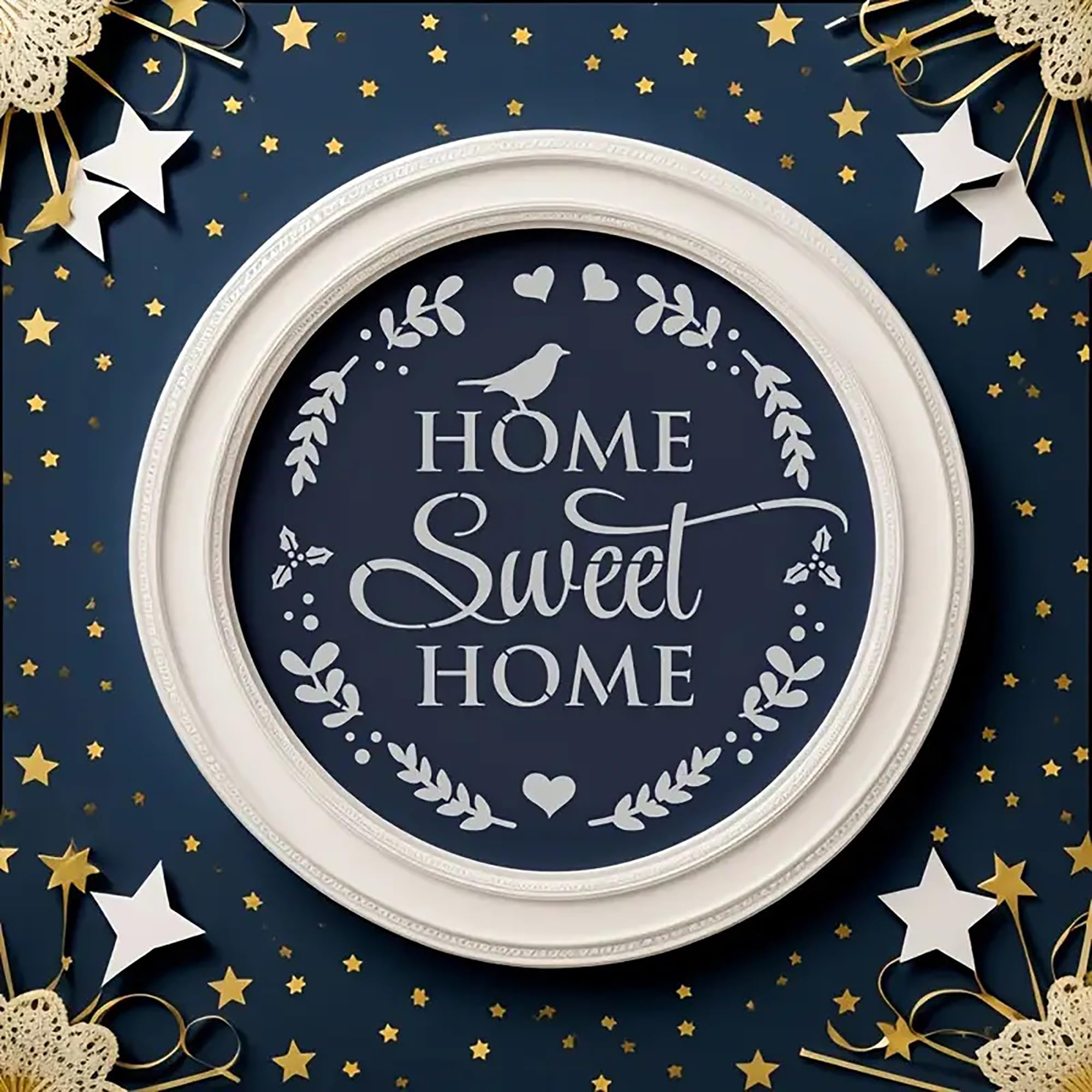 easy to use home sweet home stencil for canvas art