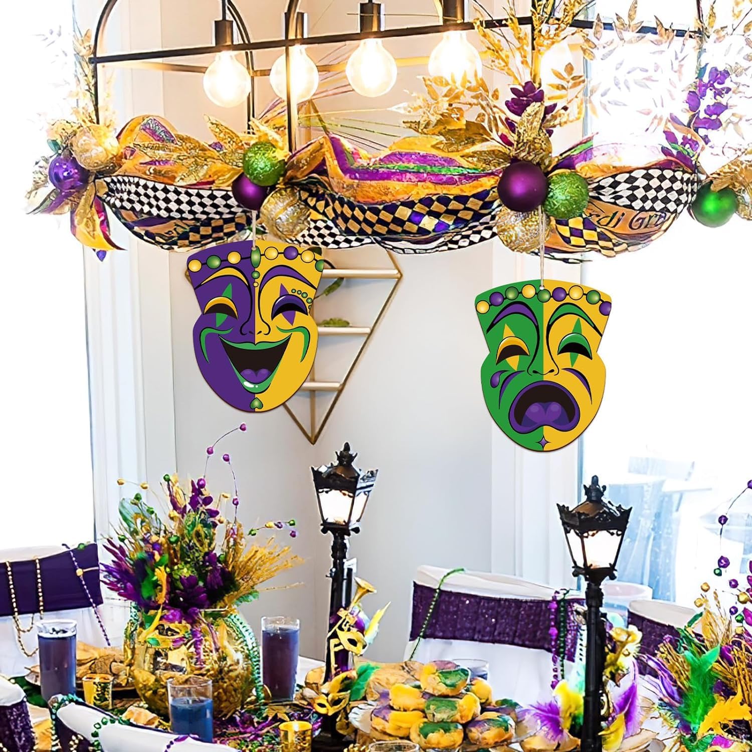 wooden mardi gras mask