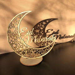 Cliths Wooden Ramadan Mubarak Sign Eid Mubarak Islamic Wall Sign for Home Table Decor Festivals & Events