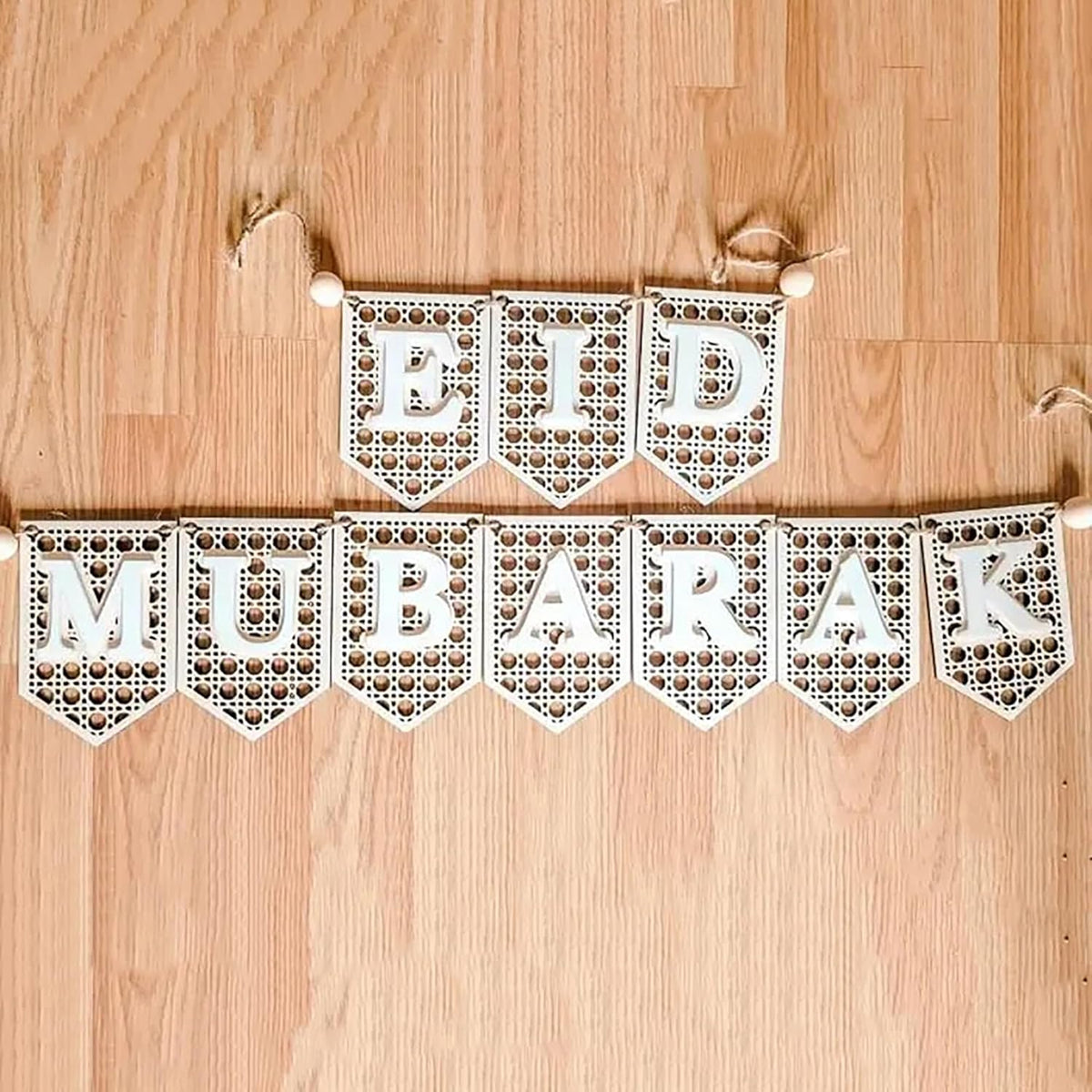 Cliths Eid Mubarak Wooden Banner Ramadan Kareem Decor Islamic Sign Hanging Decoration