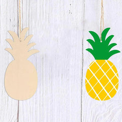 Cliths Pack of 10 Pineapple Shaped Wood Cutouts DIY Craft Blanks Wooden Pineapple Tags for Home Decoration