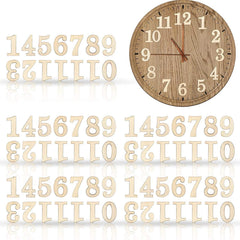 Wooden wall clock with decorative numbers on a white background