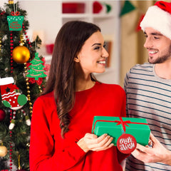 Cliths Christmas Wooden Ornaments Mini Gift Box Decorations DIY Paintable Xmas Tree Hanging Crafts